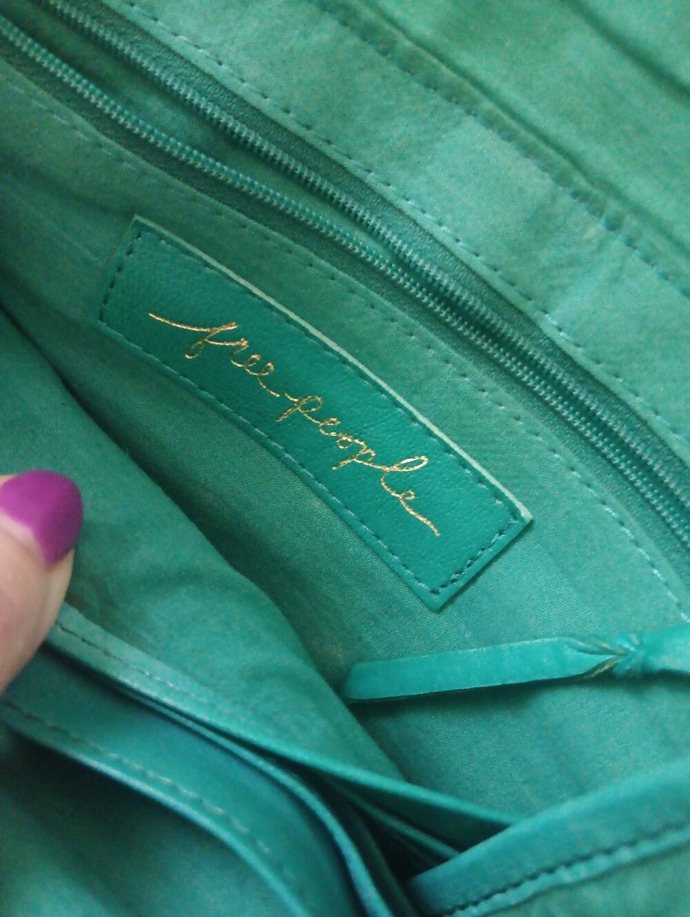 Free People Jetsetter Teal Crossbody Leather Shoulder Bag - Picture 4 of 6